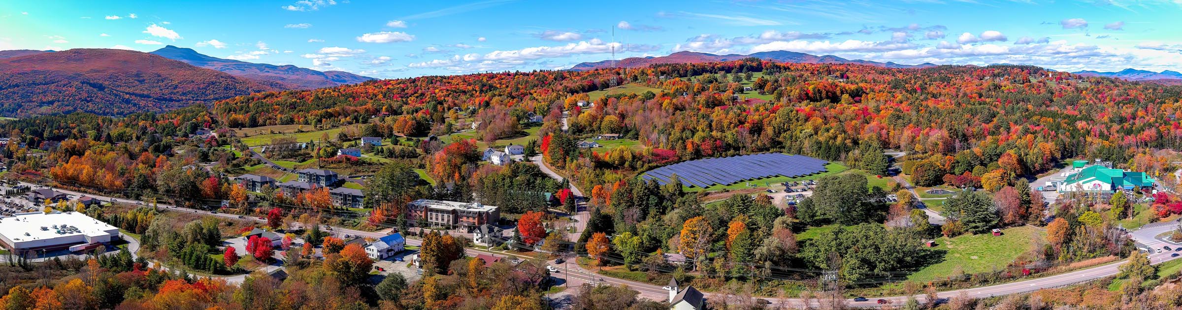 Aerial,Panoramic,Photo,Of,Waterbury,,Vermont
